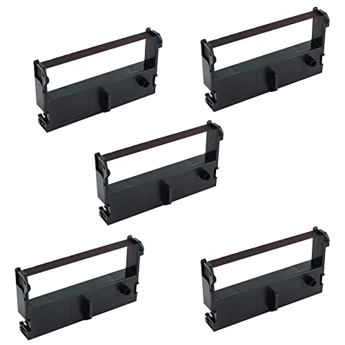 Techinal Pack of 5 Printer Ribbon Cassette Ribbon Holders Replacement for ERC39/ERC43/MT311/M-U310/11/312/M-V110/MU115/6040T Printer Ribbons for Erc 39 73 Black