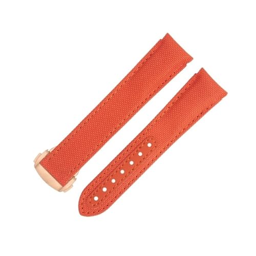 Bracelet de montre 20mm en nylon orange YSJNHX à bout incurvé Seamaster 300