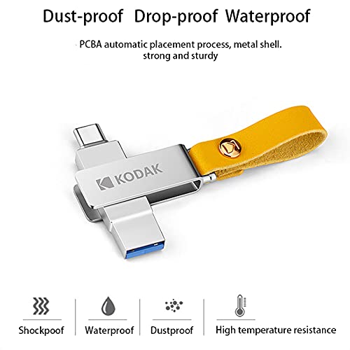 KODAK USB Stick 64GB mit USB 3.0 und USB 3.1-Type-C, bis zu 120MB/s, Metall USB Speicherstick für Android Handy, Telefon… – Bild 6