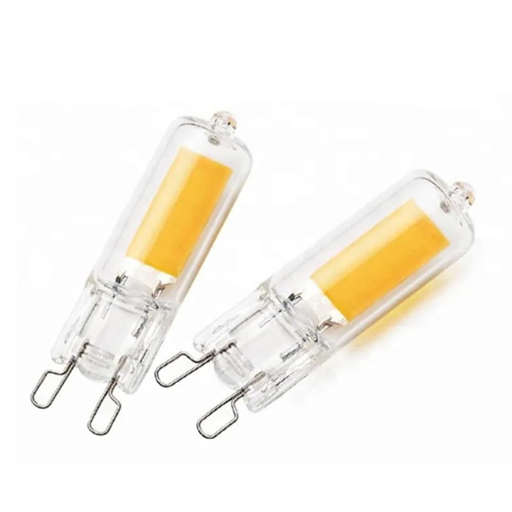HHF Iluminación del hogar, Paquete de 50, bombilla LED COB AC220V LED G4/G9 3W/5W lámpara colgante de cristal lámpara de araña(Warm White,G4 5W)