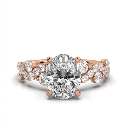 1-5 Carat IGI Certified Lab Grown Diamond 10K 14K 18K Solid Gold Nature Inspired Lab Grown Diamond Engagement Ring For Women (1-5 Carat, Color:E-F, Clarity:VVS2)