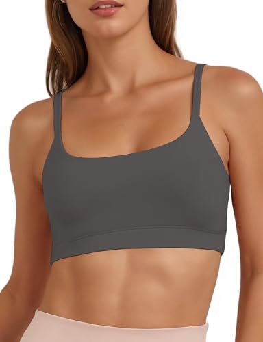 Image of Buauty Sports Bra for Women, U Neck Adjustable Spaghetti Strap Workout Bra with Removable Cups for Yoga Pilates Gym