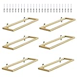 OFILLES 6 Pcs Gold Wine Rack Wall Mounted, Wall Wine Bottle Holder Display, Metal Hanging Wine Rack Organizer for Beverages/Liquor Bottles Storage