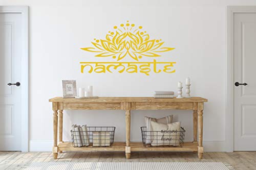Namaste Ornament Wandtattoo Indisch Yoga Sanskrit Lotus Blume...