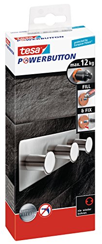 Preisvergleich Produktbild tesa Premium-Hakenleiste, selbstklebend, hält bis zu 12kg, Edelstahl