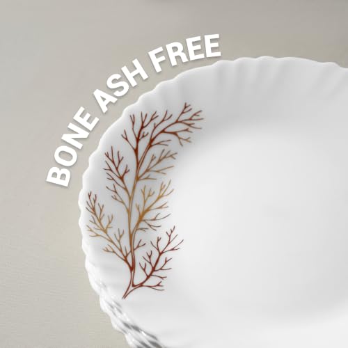 Image of Treo by Milton Opalware Aurelia Silvia Dinner Set of 35 | Serving for 6 | Microwave & Dishwasher Safe | Bone-Ash Free | Tempered Toughness | Plates, Bowls, Spoons | Crockery Set for Dining & Gifting