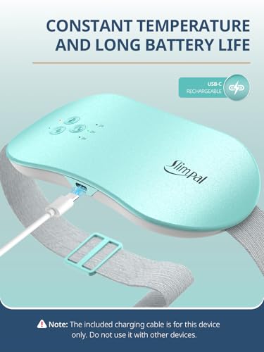 Image of Slimpal Portable Heating Pad for Period Cramps, Electric Cordless Wearable Heat Pad Belt for Menstrual Cramps Relief, 3 Timer Auto Off Setting, Stocking Stuffers Christmas Gifts Her Women Girl, Aqua