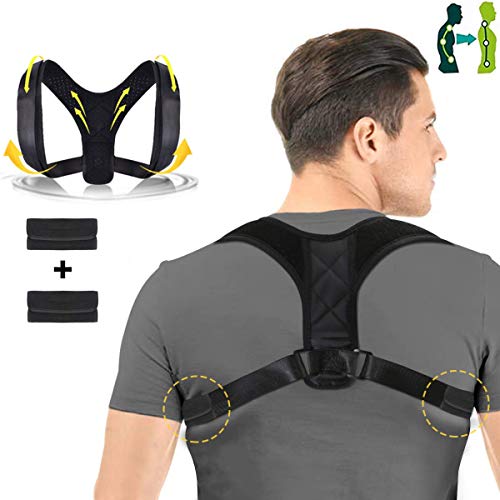 Charminer Soporte de corrector de postura ajustable para columna vertebral con almohadilla de descompresión 37-45 de