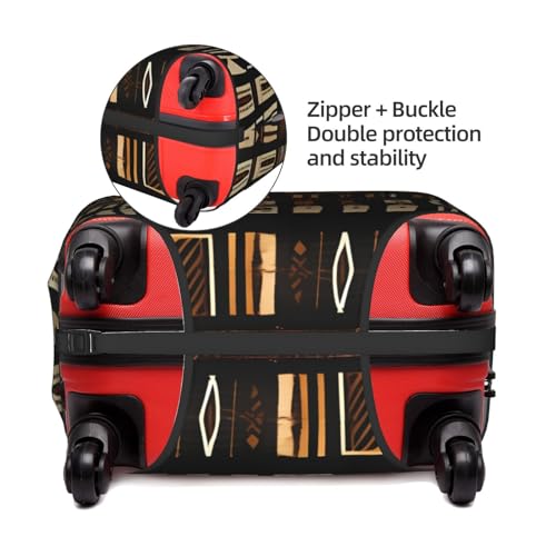 Travel Elastic Luggage Cover,African Mud Cloth Tribal Print Suitcase protection cover Case Cover with zipper.4