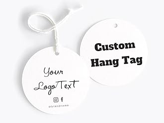 100 pcs Custom Hang Tags,Personalized Your Logo and Text Price Tags Jewelry Hang Tags Labels (2x2 inch)