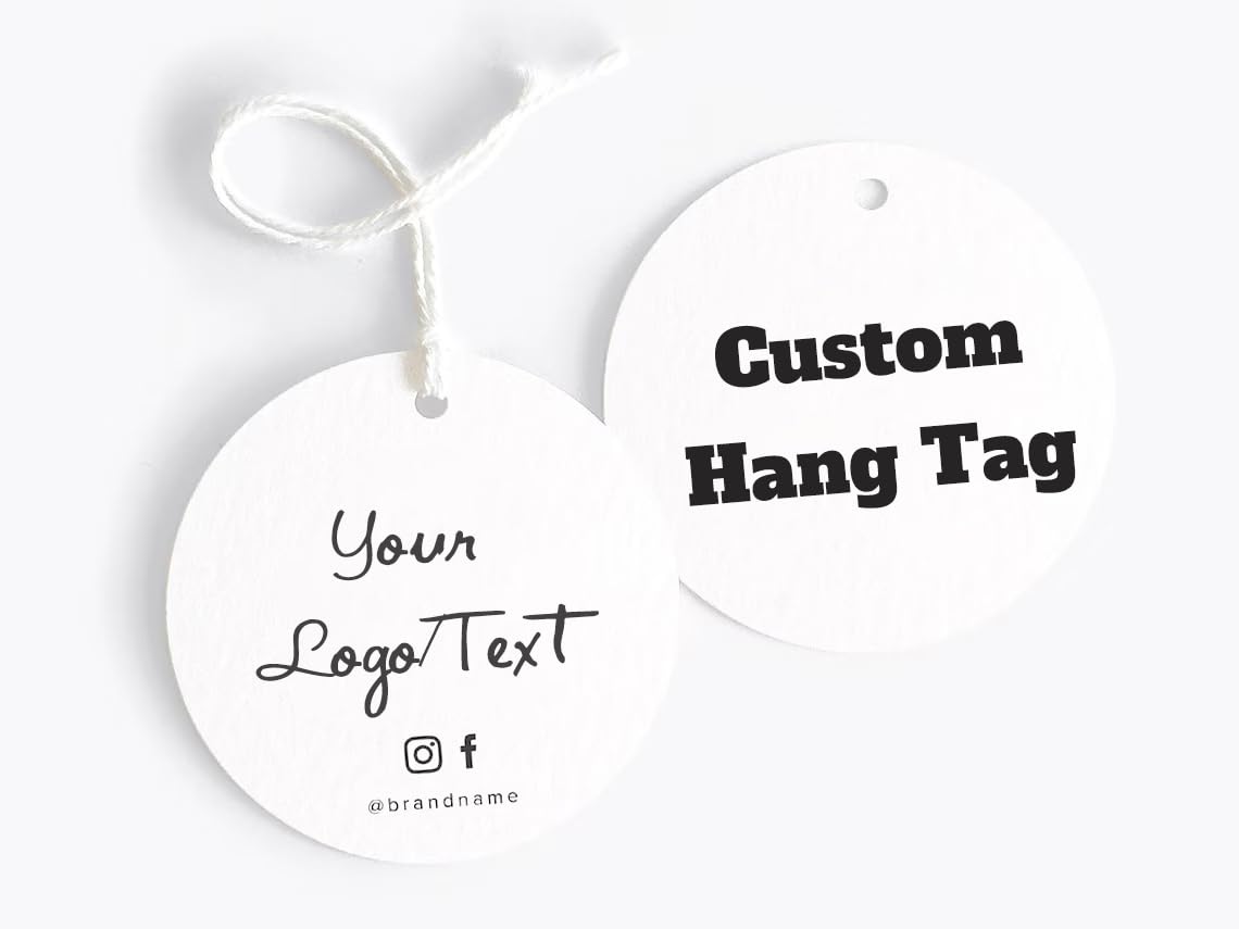 100 pcs Custom Hang Tags,Personalized Your Logo and Text Price Tags Jewelry Hang Tags Labels (2x2 inch)