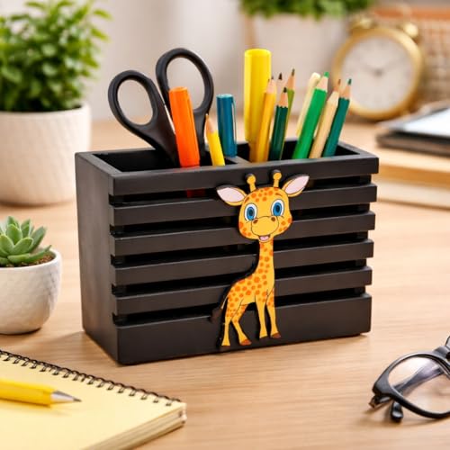 Image of Decorative Embossed Design Pencil and Pen Stand | Desk Organizer for Stationery Storage | Suitable for Office Desk, Study Table, Home and Workspace Use (Design 18)