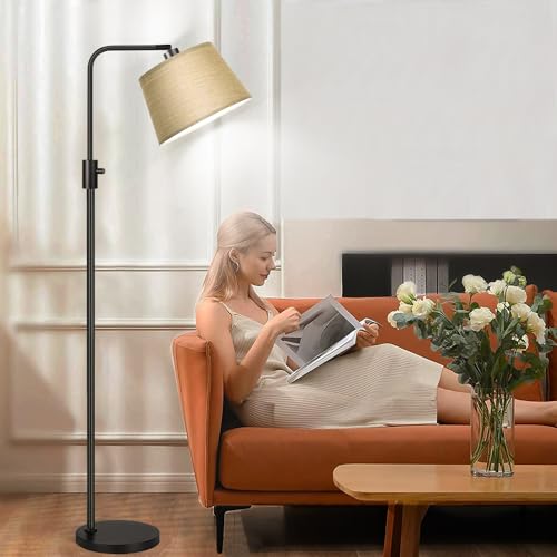 Image of Nintiue Dimmable Floor Lamp, 1000 LM LED Edison Bulb Included, Arc Floor Lamps for Living Room Modern Standing Lamp Tall Lamps for Living Room Bedroom-Champagne
