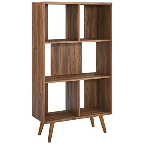 Modway Transmit 31" Walnut Wood Bookcase Cover