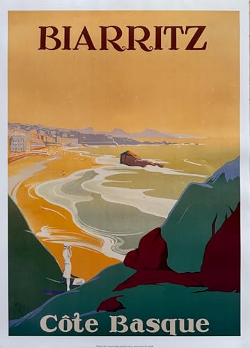 Affiche Biarritz Côte Basque Debo pour un salon ambiance bord de mer