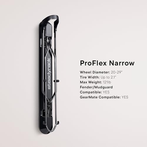 Image of Steadyrack Bike Rack for Road Bikes - The Original Wall Mounted Vertical Bike Storage - Fits Narrow Tires - Space Saving Pivot Design - Heavy-Duty Steel Rack for Indoor Garage, Apartment or Home Use