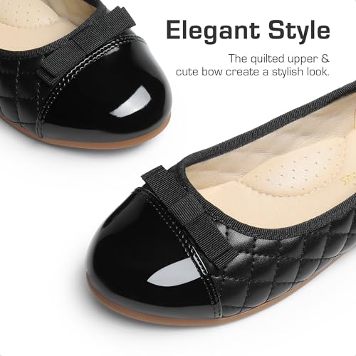 DREAM PAIRS Girls Dress Shoes Flower Girl Slip-on Bow Ballet Flats for Wedding, Party, School (Little Kid/Big Kid)3
