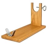 TIENDA EURASIA – Jamonero | Diseño Medialuna | Material Madera Maciza con Herrajes Metálicos | Color Natural | Medidas 39.5x16.5x22.5 cm | Rectangular