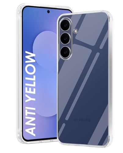 Image of DIZORO Compatible with Samsung Galaxy S25 Fe 5G Back Cover Case Clear,[ Anti Yellow ][Military Grade Protection] Hard PC Back Cover Transparent