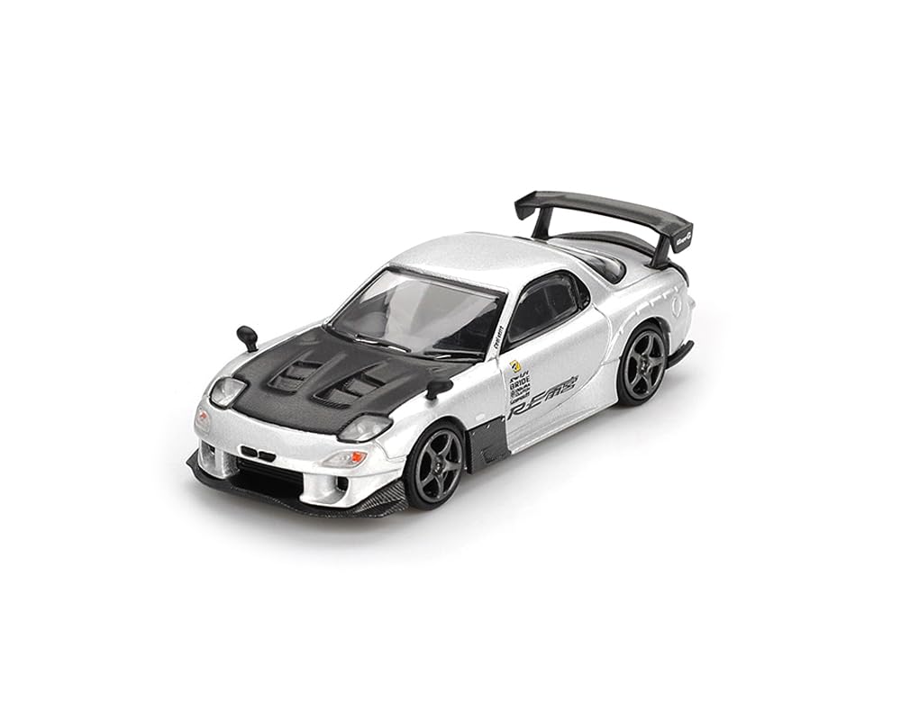 MINI GT マレーシア限定 Mazda RX-7 RE-Amemiya MINI GT RX-7 RE-Amemiya Silver Metallic with Matt Black Hood