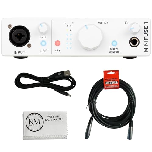 Arturia MiniFuse 1 |[^u 1x2 USB Type-CI[fBIC^[tF[X | zCg 20tB[gXLRP[u (2ACe)