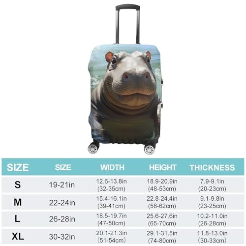 Cute Hippos Luggage Cover, Washable Elastic Suitcase Cover Protector Fit 18-32 Inch Luggage2