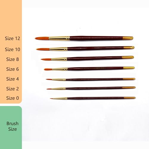 Image of polo Synthetic Hair Round Paint Brush Set - 7 Piece Collection | Professional Artist Brushes for Acrylic, Watercolor, Oil Painting | Fine Detail, Roun