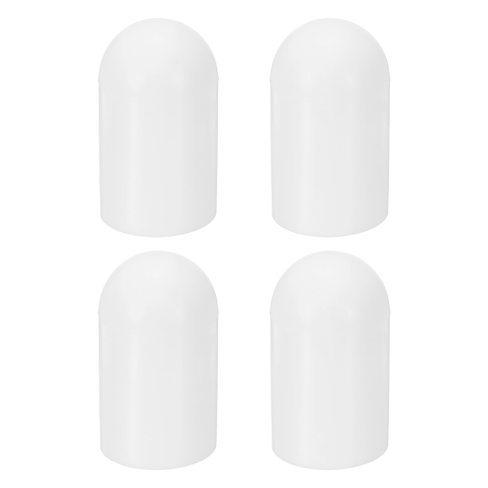 sourcing map 4 Pcs Flashlight Diffuser Caps, 28.6mm ID x 55mm Height Flexible Silicone End Caps, Screw Thread Protector Covers for 29-32mm Torch LED Lights Furniture Tubing Bolt, White