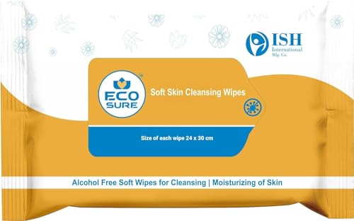 Image of Soft Skin Cleansing Wipes | Alcohol-Free Wet Wipes for Adults | Bed Bath Wipes for Patient Care | Face, Hands & Body Cleansing Wipes | Gentle Skin Cleaning & Moisturizing | Paraben Free Disposable Wipes | 10 Wipes Per Pack