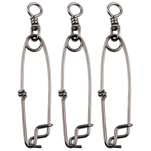 JSHANMEI Long line Snap Clips Stainless Steel Longline Branch Hanger Snap Swivels Float Line Tuna Clip Fishing Accessories (4inch-8pcs) Cover