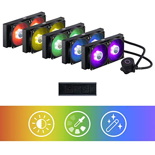 Cooler Master MasterLiquid ML240L V2 RGB Dissipatore CPU a Liquido – Illuminazione Effetti Luminosi, Pompa 3a Generazione, Ottimo Radiatore e Due Ventole SickleFlow da 120 mm