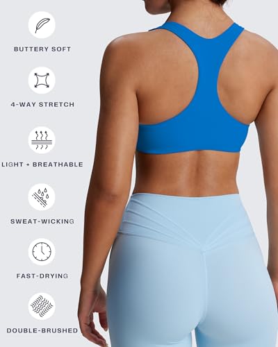 Image of Aoxjox Define Sculpt Racerback Sports Bra | women's workout fitness yoga crop tank, breathable fabric, 4-way stretch, moisture-wicking, gym essential