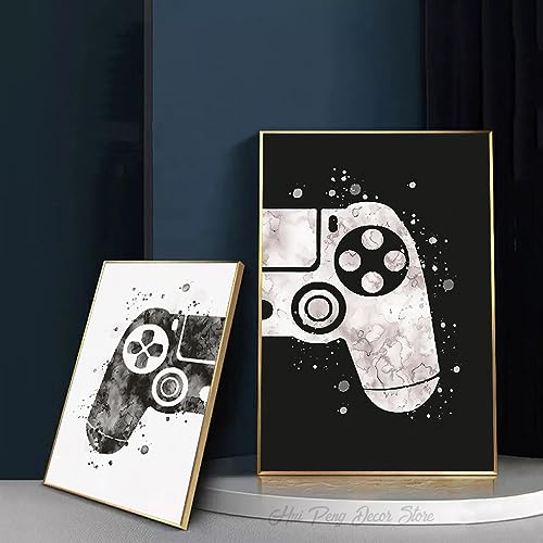 Toile gamepad graffiti art 35x50cm sans cadre affiche moderne pop art pour déco de salle de jeu