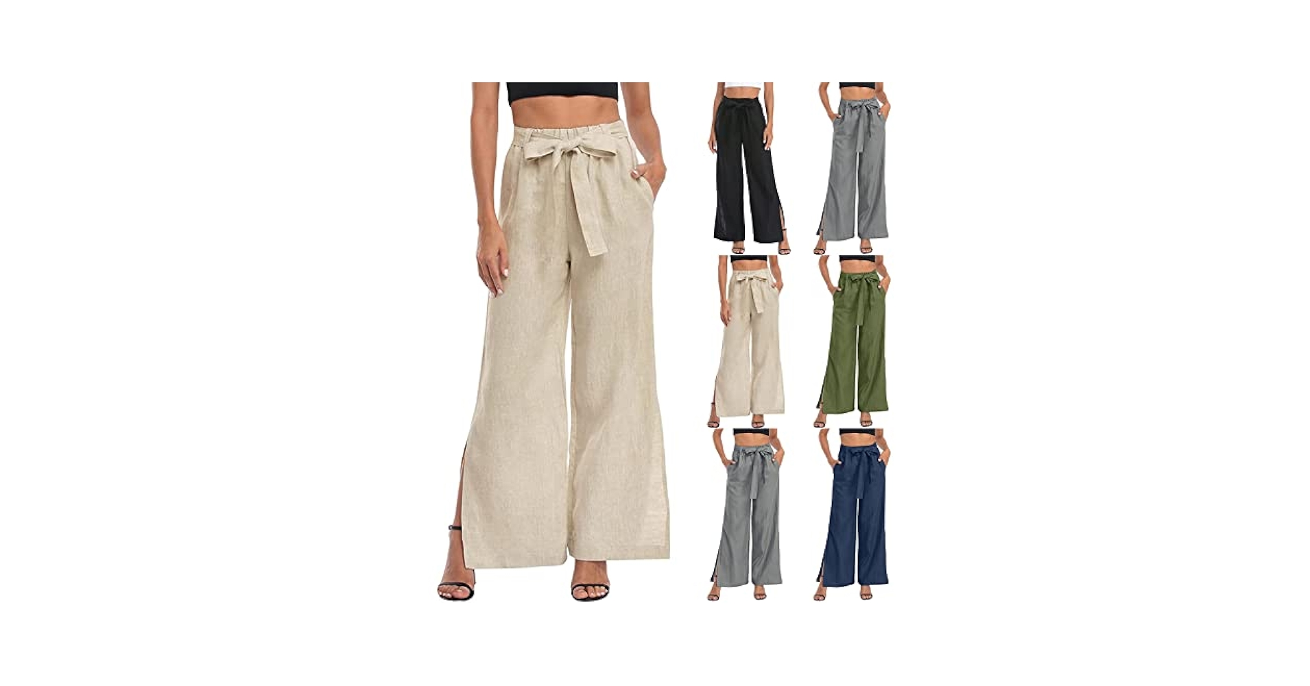 Amazon.com: Casual Cotton Linen Pants for Women Wide Leg