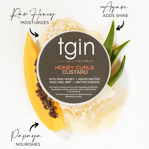 Tgin Honey Curls Custard For Natural Hair - Dry, Curly, Damaged Hair - 12 Oz, 354.88 ml (Pack of 1) - Image 3