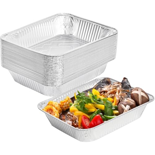 GladValue Aluminum Foil Pans 9x13 Disposable Baking Pans 30 Pack Heavy Duty Half Size Tin Foil Trays for Steam Table, Roasting, Cooking, Heating, Freezing Food