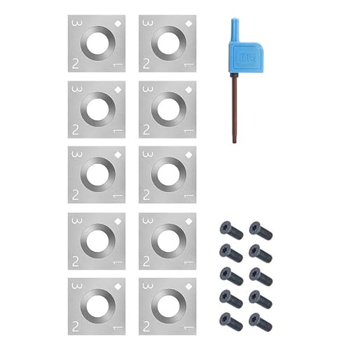 14mm Square Carbide Inserts Cutters Blades DIY Wood Turning Tool Parts, 10pcs