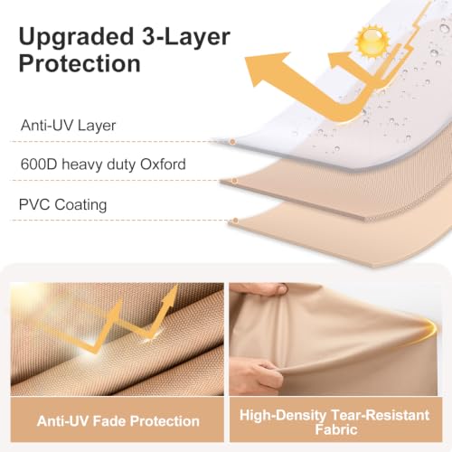 Image of 600D Outdoor Patio Chair Covers Waterproof 29 inchWx30 inchDx36 inchH, 2 Pack