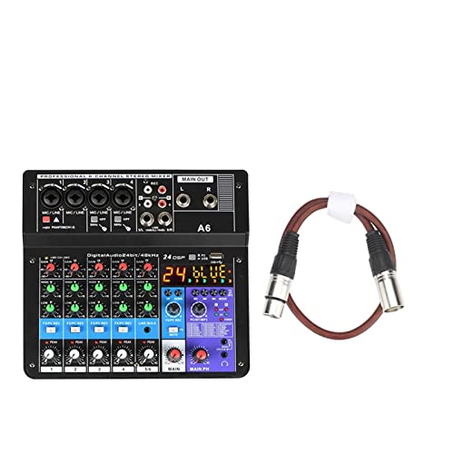 Conjunto de mezclador de controlador de DJ 6 canales Sound Mixing Console Bluetooth Mobile USB...