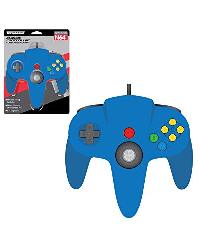 Mando de Nintendo 64 réplica color azul controlador analógico retro N64 2