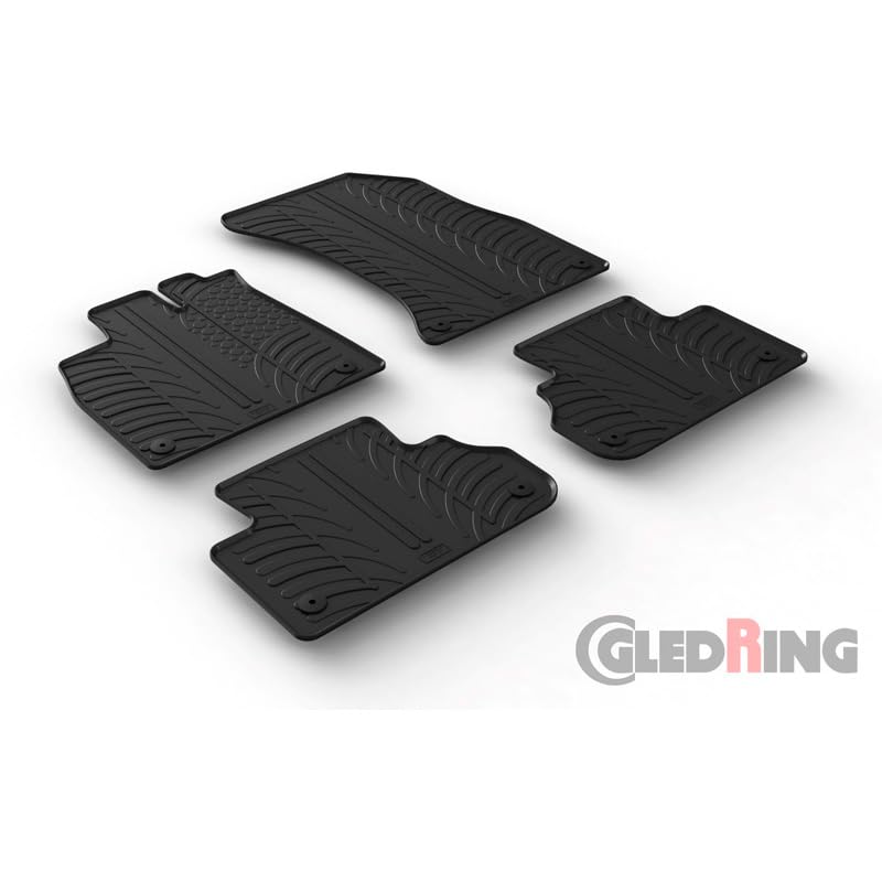 Rubberen automatten voorzijde, rubberen vloermatten, set voor Audi Q5 II, 2- delig, precies passend
