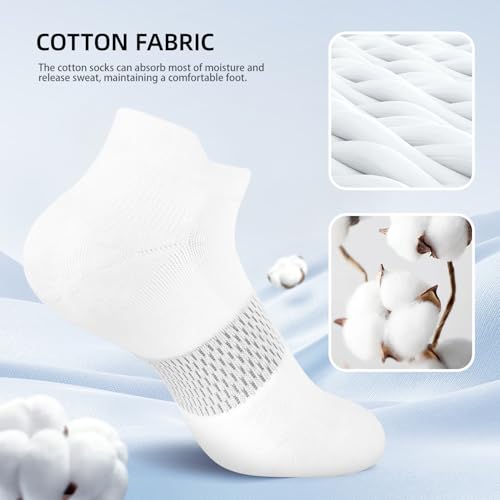Image of FITRELL 5-6 Pairs Ankle Running Socks for Women Athletic Cushioned Low Cut Tab Sports Socks
