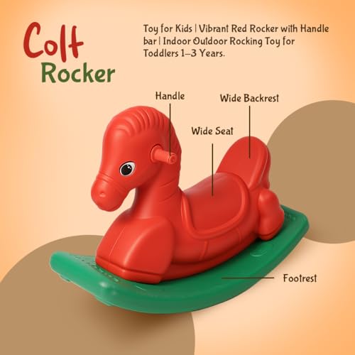 Image of PLAYGRO Colt Ride-On Toy for Kids | Toddler Baby Rocker Toys with Safety Backrest to Support Kids | Indoor Outdoor Fun | 25kg Capacity | Age Group (12-36 Months) for Boys & Girls