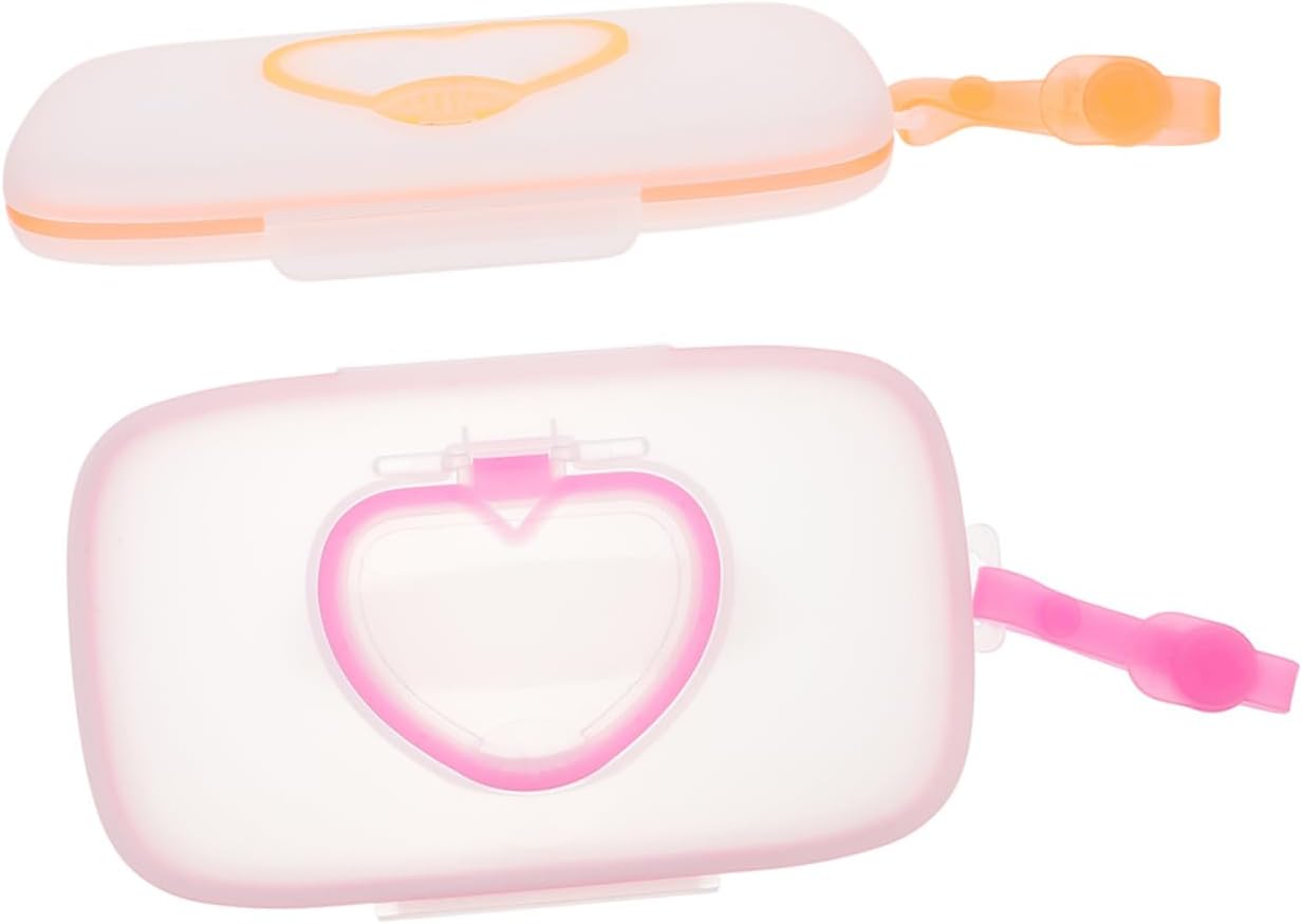 2Pcs Portable Wipe Dispenser Durable Wipes Holder for Travel Easy Open Design for Diaper Bags Practical Storage for Crib Stroller and Dining Chair Safe