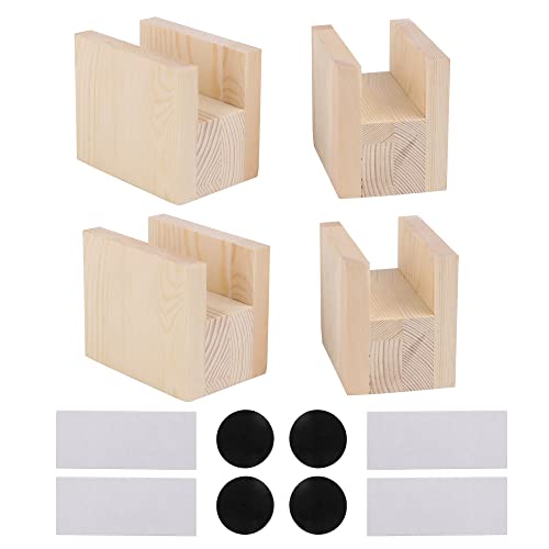 BQLZR Elevador de Muebles de Mesa, Escritorio, Cama, Madera Natural, 10 x 7 x 8,5 cm, 4 Unidades