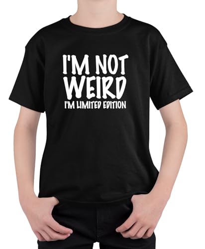 loltops I'm Not Weird T-Shirt, Funny Gift Stocking Fillers for Teens Boys & Girls (UK, Age, 12 Years, 13 Years, Regular, Black)
