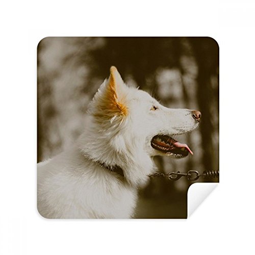 Chiffon de nettoyage chien blanc en suède pour écran de téléphone et lunettes DIYthinker 2Pcs