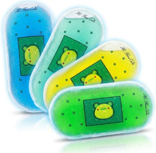 Image of Small Ice Packs, Gel Ice Packs for Injuries Hot & Cold Ice Packs Bulk Reusable Flexible Mini Ice Pack Cold Compress for Pain Relief (4pcs (Frog))
