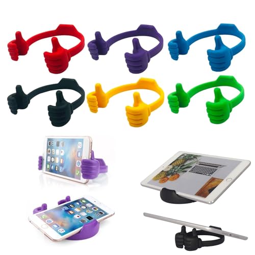 DXPETA 6 Pcs Thumbs Up Lazy Phone Holder, Thumbs Up Phone Holder, Have Goods Phone Holder, Cute Thumbs Up Lazy Phone Holder, Novelty Fun Lazy Phone Holders For Most Cell Phone (6 Color)