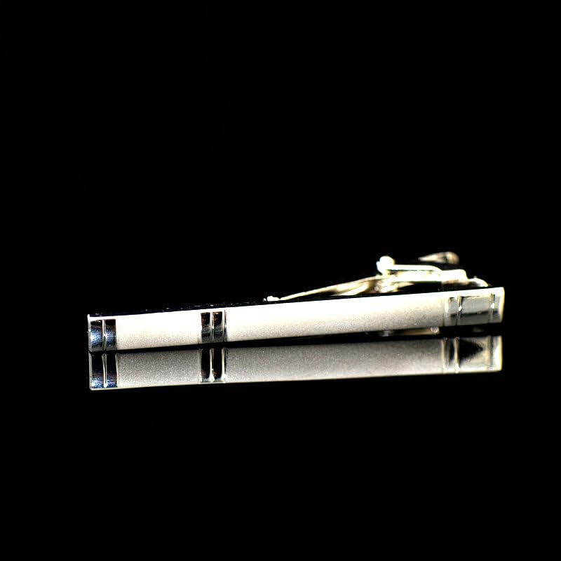 Image of RBOCOTT Silk Stripe Plaid Tie and Pocket Square with Tie Clip Sets for Men